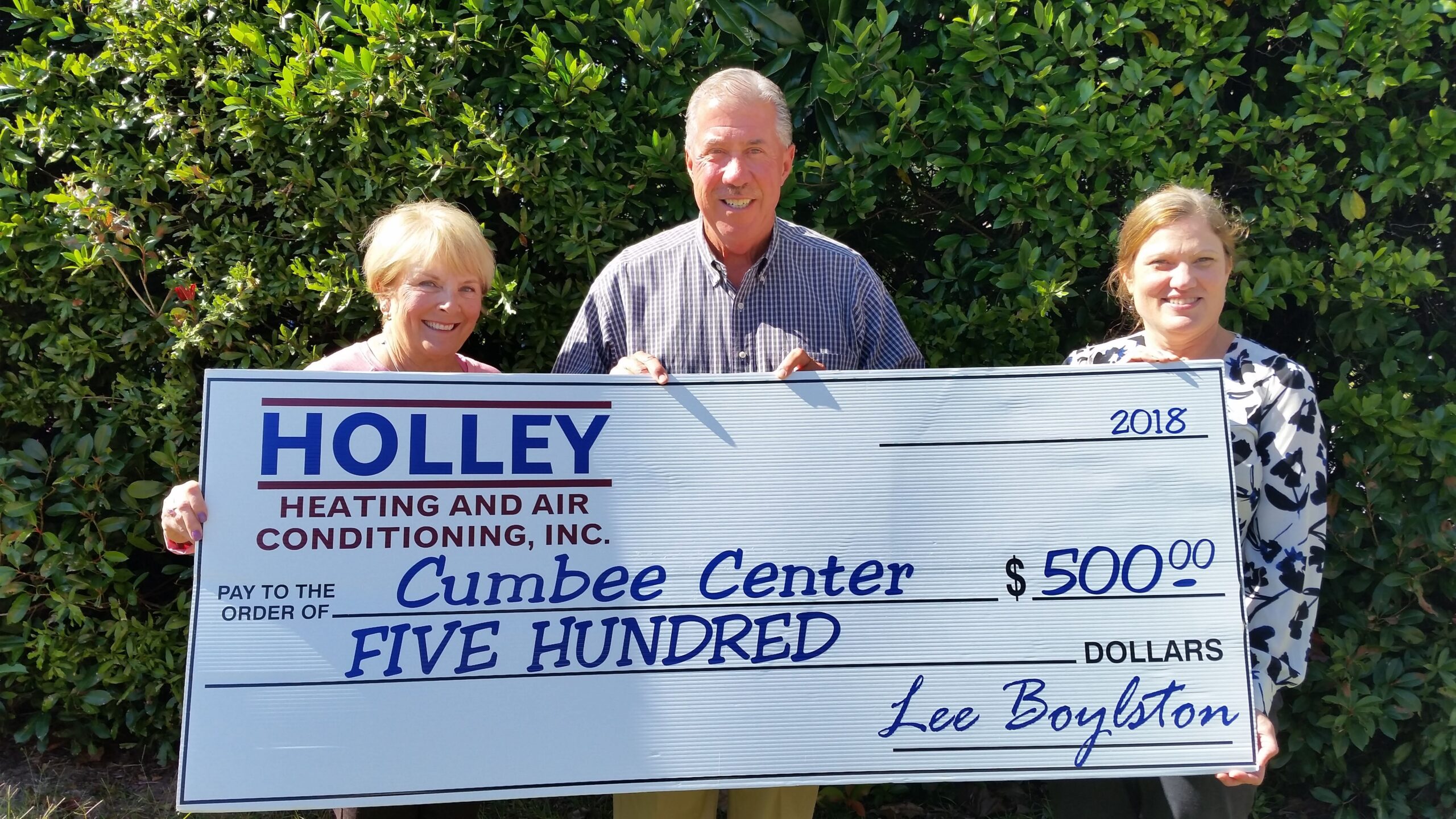 Cumbee Center to Assist Abused Persons Receives October Holley Community Fund Donation